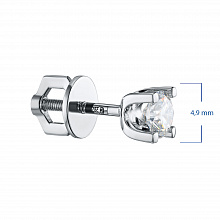 14K White Gold Earring Studs with 2 Round-Cut Lab-Created Diamonds 1.329 CT.TW