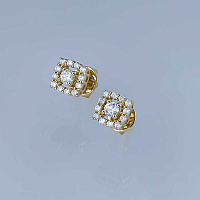 14K Yellow Gold Earring Studs with 26 Round-Cut Lab-Created Diamonds 0.54 CT.TW - изображение 8
