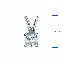 White Gold Pendant with 1 Round-Cut Diamond 0.156 CT.TW