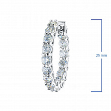 14K White Gold Earrings with 30 Round-Cut Lab-Created Diamonds 4.466 CT.TW