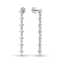 14K White Gold Earring Studs with 56 Round-Cut Lab-Created Diamonds 1.058 CT.TW - изображение 5
