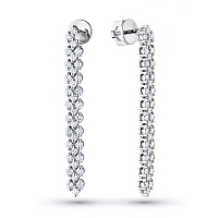 14K White Gold Earring Studs with 74 Round-Cut Lab-Created Diamonds 1.762 CT.TW - изображение 1