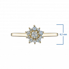 14K Yellow Gold Ring with 11 Round-Cut Lab-Created Diamonds 0.255 CT.TW