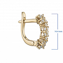 14K Yellow Gold Earrings with 34 Round-Cut Lab-Created Diamonds 0.676 CT.TW