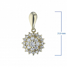 14K Yellow Gold Pendant with 25 Round-Cut Lab-Created Diamonds 0.795 CT.TW