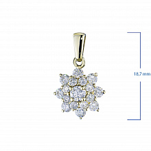 14K Yellow Gold Pendant with 17 Round-Cut Lab-Created Diamonds 0.653 CT.TW