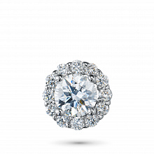 14K White Gold Pendant with 13 Round-Cut Lab-Created Diamonds 0.899 CT.TW