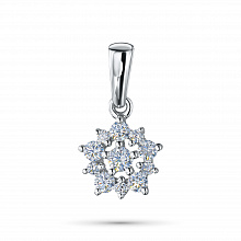 14K White Gold Pendant with 11 Round-Cut Lab-Created Diamonds 0.261 CT.TW