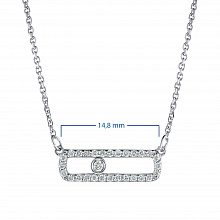 14K White Gold Necklace with 29 Round-Cut Lab-Created Diamonds 0.164 CT.TW