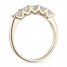 14K Yellow Gold Ring with 5 Round-Cut Lab-Created Diamonds 0.655 CT.TW