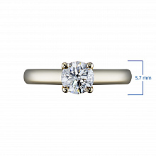 14K Yellow Gold Ring with 1 Round-Cut Lab-Created Diamond 0.446 CT.TW