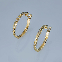 14K Yellow Gold Earrings with 12 Round-Cut Lab-Created Diamonds 0.062 CT.TW