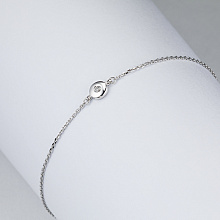 14K White Gold Bracelet with 1 Round-Cut Lab-Created Diamond 0.04 CT.TW