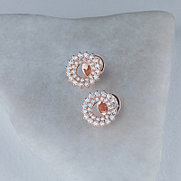 14K Rose Gold Earring Studs with 60 Round-Cut Lab-Created Diamonds 0.377 CT.TW - изображение 4