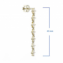 14K Yellow Gold Earring Studs with 56 Round-Cut Lab-Created Diamonds 1.175 CT.TW