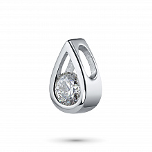 Sterling Silver Pendant with 1 Round-Cut Lab-Created Diamond 0.444 CT.TW