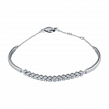 14K White Gold Bracelet with 40 Round-Cut Lab-Created Diamonds 0.962 CT.TW