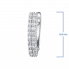 Sterling Silver Earrings with 40 Round-Cut Lab-Created Diamonds 0.544 CT.TW