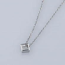 Sterling Silver Pendant with 1 Round-Cut Lab-Created Diamond 0.016 CT.TW