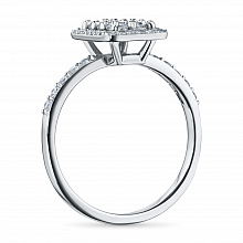 14K White Gold Ring with 42 Round-Cut Lab-Created Diamonds 0.612 CT.TW