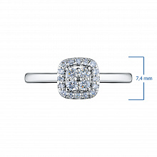 Sterling Silver Ring with 20 Round-Cut Lab-Created Diamonds 0.209 CT.TW