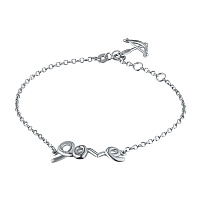 Sterling Silver Bracelet with 1 Round-Cut Diamond 0.011 CT.TW - изображение 1