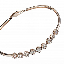 14K Rose Gold Bracelet with 63 Round-Cut Lab-Created Diamonds 1.033 CT.TW