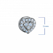 Sterling Silver Earring Studs with 34 Round-Cut Lab-Created Diamonds 0.236 CT.TW