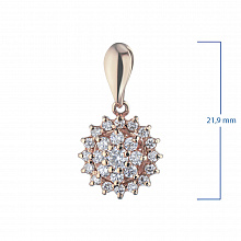 14K Rose Gold Pendant with 25 Round-Cut Lab-Created Diamonds 0.784 CT.TW