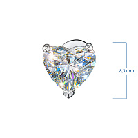 14K White Gold Earring Studs with 2 A heart-Cut Lab-Created Diamonds 3.11 CT.TW - изображение 3