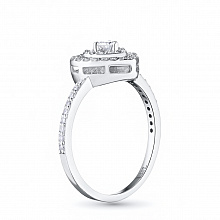 14K White Gold Ring with 53 Round-Cut Lab-Created Diamonds 0.325 CT.TW