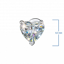 14K White Gold Earring Studs with 2 A heart-Cut Lab-Created Diamonds 3.027 CT.TW
