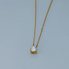 14K Yellow Gold Pendant with 1 Round-Cut Lab-Created Diamond 0.325 CT.TW