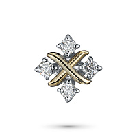 14K White and Yellow Gold Pendant with 4 Round-Cut Lab-Created Diamonds 0.197 CT.TW - изображение 1