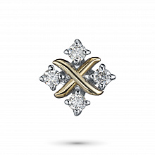 14K White and Yellow Gold Pendant with 4 Round-Cut Lab-Created Diamonds 0.249 CT.TW