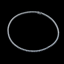 14K White Gold Necklace with 132 Round-Cut Lab-Created Diamonds 6.977 CT.TW