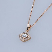 14K Rose Gold Pendant with 17 Round-Cut Lab-Created Diamonds 0.367 CT.TW