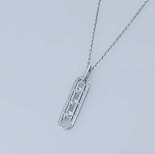 14K White Gold Pendant with 54 Round-Cut Lab-Created Diamonds 0.349 CT.TW