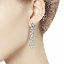 White Gold Earrings with 28 Round-Cut Lab-Created Diamonds 1.957 CT.TW