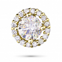 14K Yellow Gold Pendant with 17 Round-Cut Lab-Created Diamonds 0.665 CT.TW