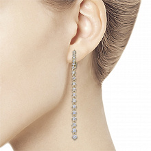 14K Yellow Gold Earrings with 36 Round-Cut Lab-Created Diamonds 2.141 CT.TW