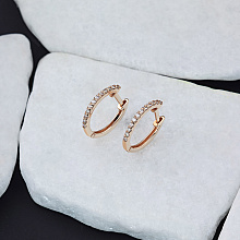 Rose Gold Earrings with 24 Round-Cut Diamonds 0.169 CT.TW