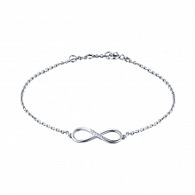 Sterling Silver Bracelet with 5 Round-Cut Diamonds 0.029 CT.TW