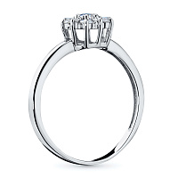 Sterling Silver Ring with 11 Round-Cut Lab-Created Diamonds 0.238 CT.TW - изображение 4