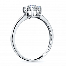 Sterling Silver Ring with 11 Round-Cut Lab-Created Diamonds 0.253 CT.TW