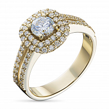 14K Yellow Gold Ring with 65 Round-Cut Lab-Created Diamonds 1.083 CT.TW