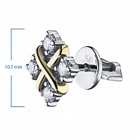 14K White and Yellow Gold Earring Studs with 8 Round-Cut Lab-Created Diamonds 0.495 CT.TW - изображение 2