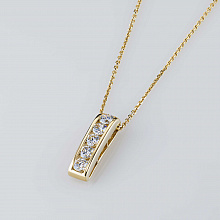 14K Yellow Gold Pendant with 5 Round-Cut Lab-Created Diamonds 0.592 CT.TW