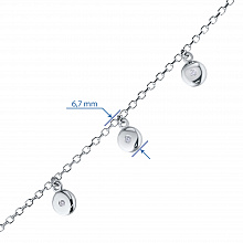 Sterling Silver Bracelet with 3 Round-Cut Diamonds 0.062 CT.TW