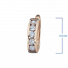 14K Rose Gold Earrings with 10 Round-Cut Lab-Created Diamonds 0.495 CT.TW